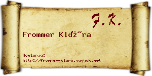 Frommer Klára névjegykártya